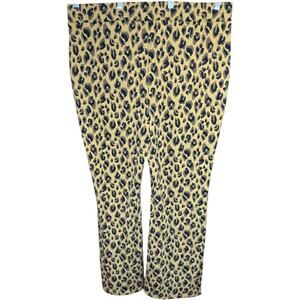 IMAN Plus Size 1X Leopard Print Stretch Pants Polyester‎ Spandex Blend NWT